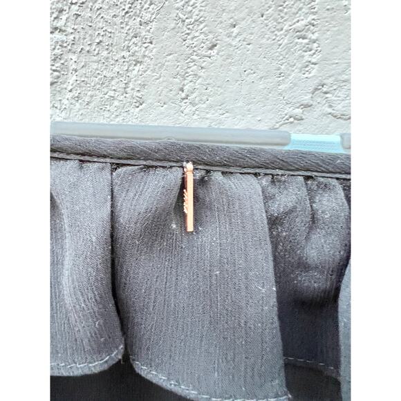 Misa Los Angeles Emelie Tie Cold Shoulder Ruffle Hem Mini Dress Black Women's XS - Picture 8 of 12